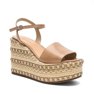 BNWOT SCHUTZ Galaze Platform New Goat Nude Wedge